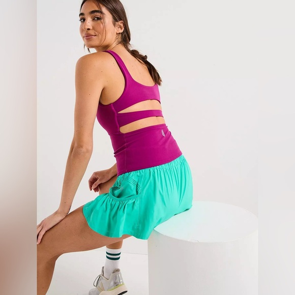 Free People Tops - New Free People FP Movement Never Better Mulberry Long Tank Top Bra Shirt sz L